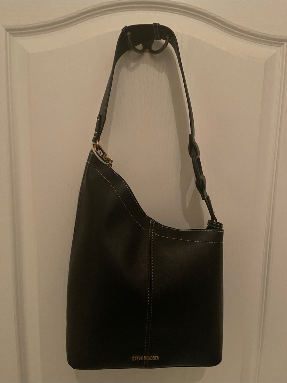 Steve Madden Black Vegan Leather Hobo Bag